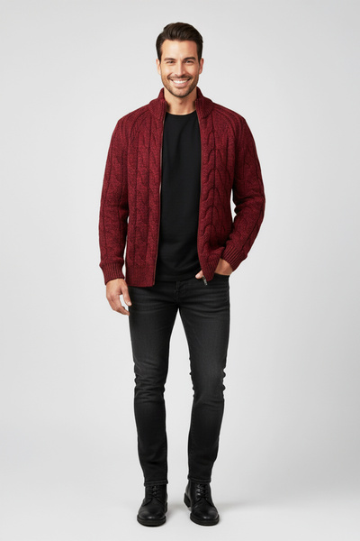 Pulltonic Erkek Yarım Balıkçı Yaka Kalın Fermuarlı Hırka