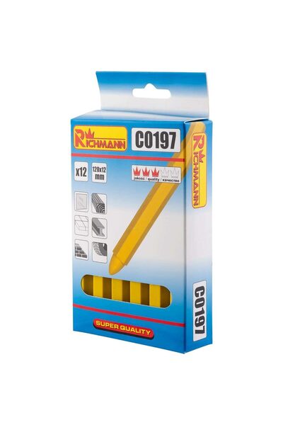 richmann Technical chalk, yellow, set of 12 pcs, 12x120 mm,