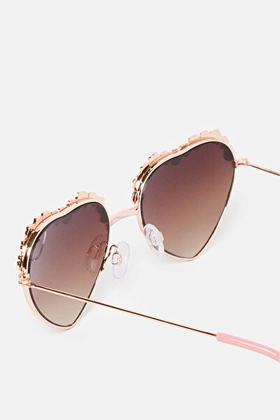 REDTAG Girls Pink Heart Embellished Sunglasses