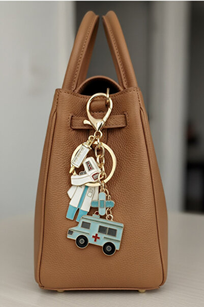 Modex Breloc pentru geantă cu tematică de sănătate pentru ambulanță, galben auriu