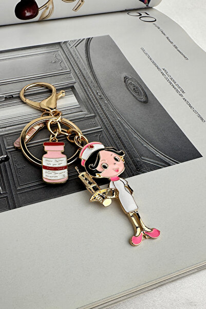 Modex Golden Yellow Health-Themed Nurse Bag Accessory Keychain