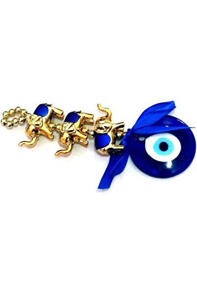 Generic RIPE INDIA Astroghar Evil Eye with 3 Elephant Hanging for Protection from Evil Eye