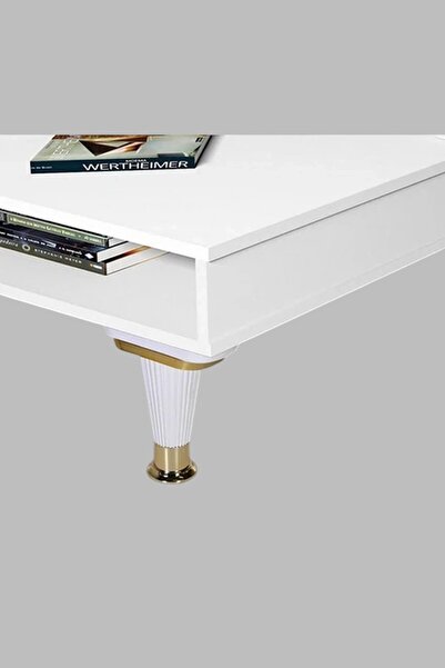 MH MiniHediye Furniture Sofa Pouf Coffee Table Seat Leg 15 cm White Gold Base Legs