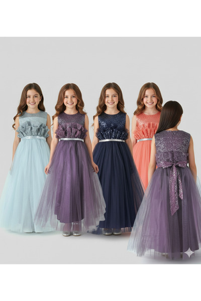 MQ long tulle dress for girls