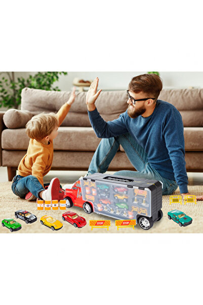 MalPlay Suitcase-type tow truck set with handle for children, with launcher, size 55 x 10.5 x 17.5 cm