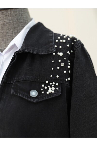 HİJABAYA Μακρύ τζιν καπάκι με φερμουάρ και ριμπάνα στους ώμους