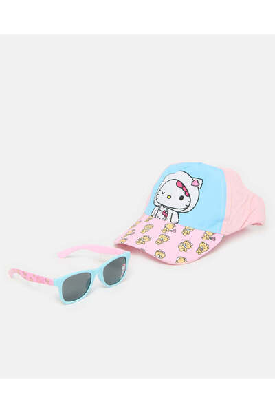 REDTAG Girls Blue Hello Kitty Sunglasses With Cap (2 Piece)