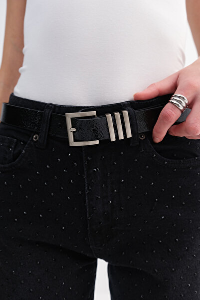 Addax Metal Buckle Patent Leather Belt K2021