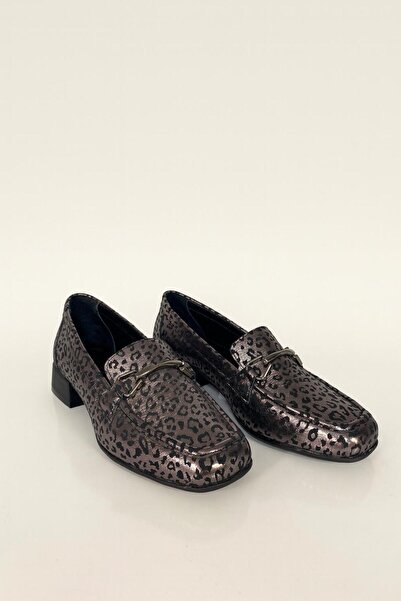 KS KADİR SARAÇ Genuine Leather Leopard Classic Women's Shoes