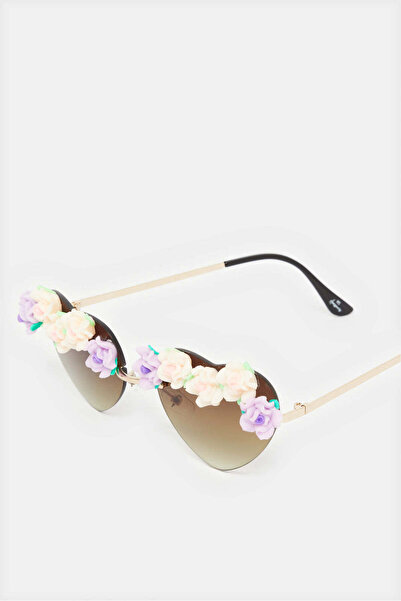 REDTAG Girls Multicolour Heart Shaped Embellishment Sunglasses