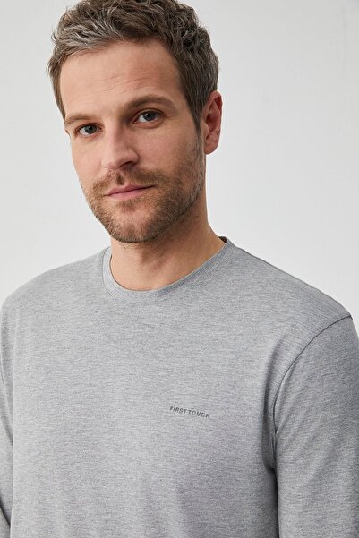 First Touch Cotton Circular Neck Long Sleeve Men's Pajama Set