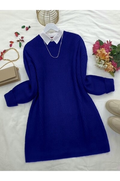 HİJABAYA Πλεκτό πουλόβερ με λαιμόκοψη με σχέδιο μπακλαβά