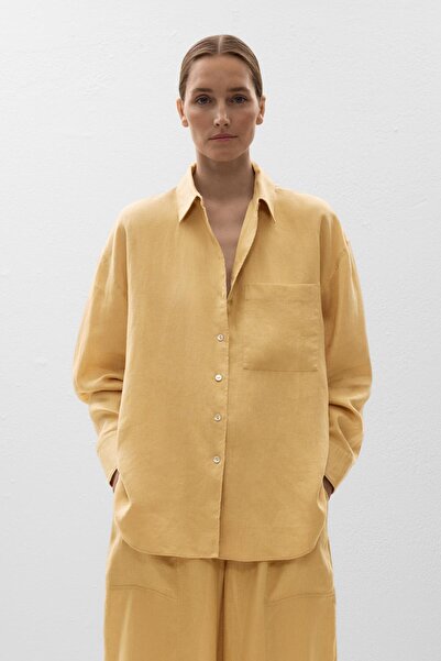 Oysho 100% linen relaxed shirt