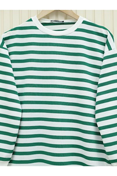 HİJABAYA Πλαϊνό ριγέ Crew Neck Sweat