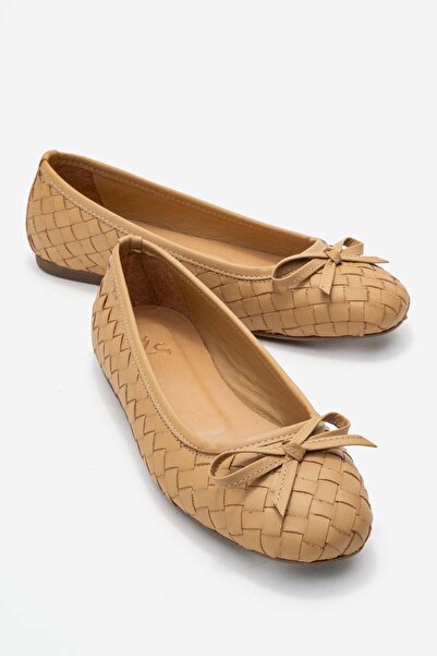 Zeynep Sıradağlı Дамски балеринки Preslie от Естествена кожа, карамел