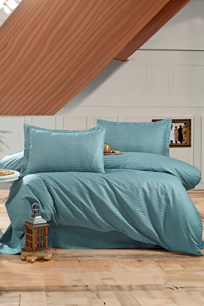 Minteks Σετ Παπλωματοθήκης Διπλού Κρεβατιού Deluxe από Βαμβακερό Σατέν