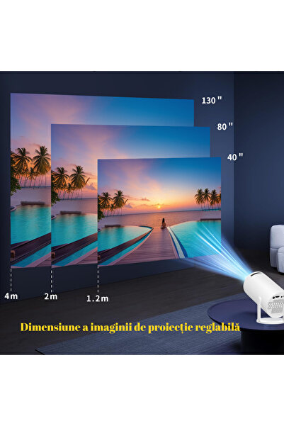 Mirunia HY300 PRO Smart LED Portable Projector, 4K, Android 11, Wi-Fi6