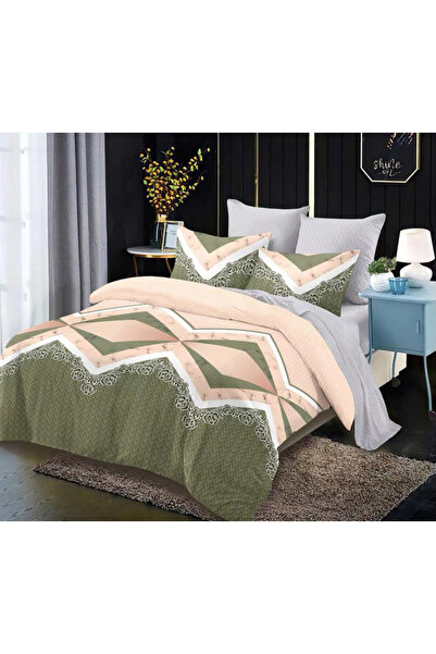 Inovius Bed Linen with Elastic, Fine Cotton, 6 Pieces, Double Bed - FR395