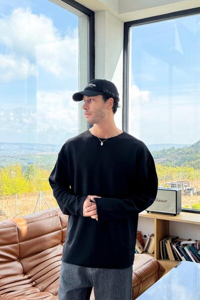 Flaw Wear Yırtık Model Basic Sweat Siyah