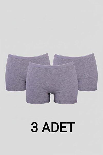 enmodaiçgiyim 3 штуки сірих бавовняних ультракомфортних жіночих боксерів-шортів, що не залишають слідів, безпечна нижня білизна під штани