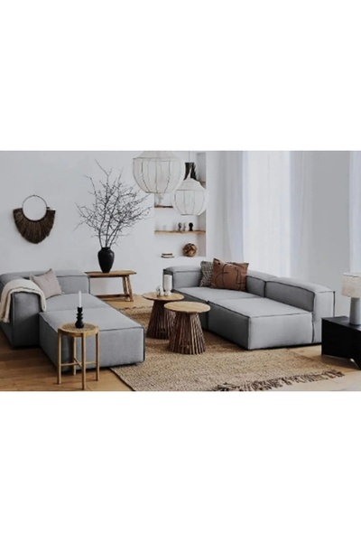 Vivense LENA KETEN MODÜLER KÖŞE KOLTUK, GRİ