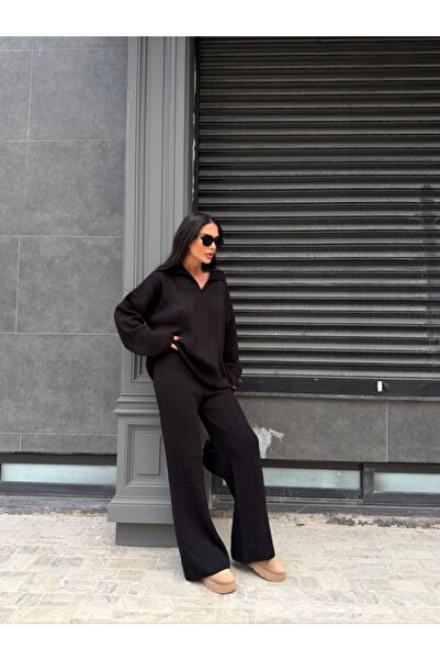 QADİSH طقم مكون من قطعتين من تريكو بياقة بولو مع بنطلون