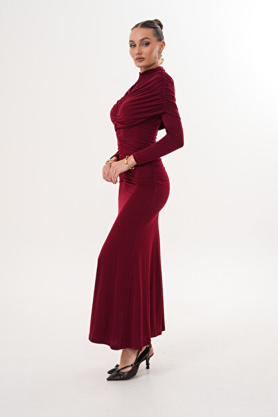 MILANOFOX Cape Drawstring Sandy Dress