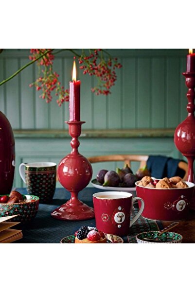 Pip Studio Sferă metalică pentru lumânări, Roșu închis, 24 cm, colecția Love Birds