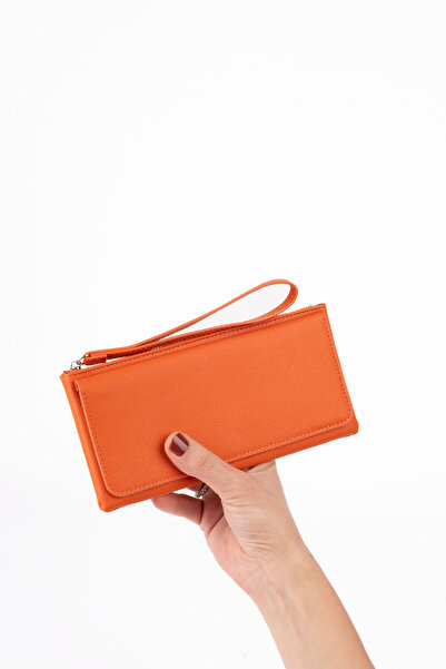 saraci leather craft Women's Vegan Faux Imported Leather Wristlet Wallet – Zippered & Card Holder Portfolio Stylish Long Wallet