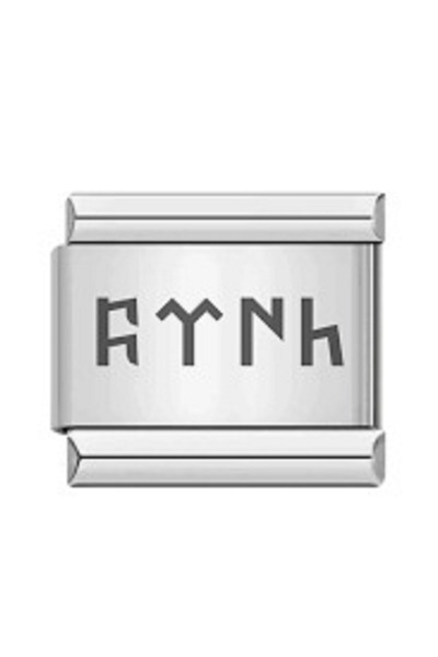 Heryerden Göktürkçe Türk Yazılı Ek Uzatma Italyan Charm Çelik Bileklik Charmı