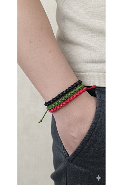 Lal سوار منسوج بثلاثة ألوان على طراز الماكرومي