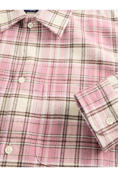 GAP Erkek Pembe Organik Pamuk Relaxed Flannel Gömlek