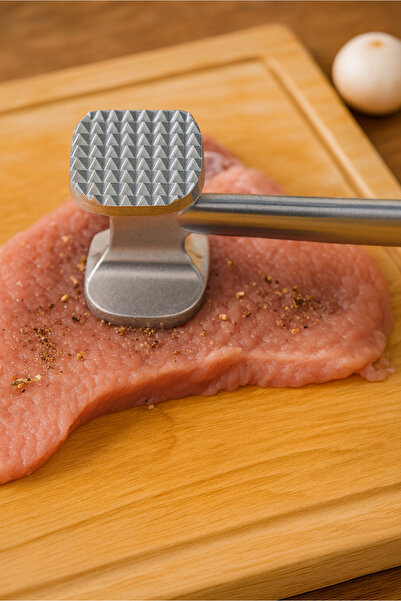 Orvila Double Sided Steel Meat Tenderizer - Meat Mallet - Meat Tenderizing Tool