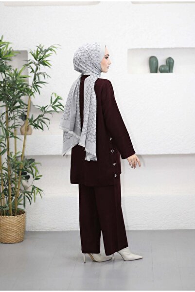 RSTM Butik Triko Top and Bottom Two-Piece Suit with Pants