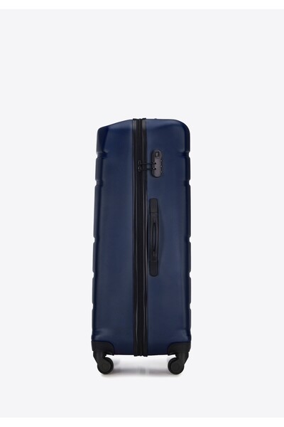 Wittchen Men's Large ABS Suitcase, Grooved, Navy Blue, Navy Blue ABS