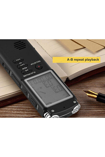 zola Mini digital voice recorder 8GB, MP3 player, VOX function, LCD screen, 6-12 m range, WAV/MP3, 10x3.5x1.2 cm, black