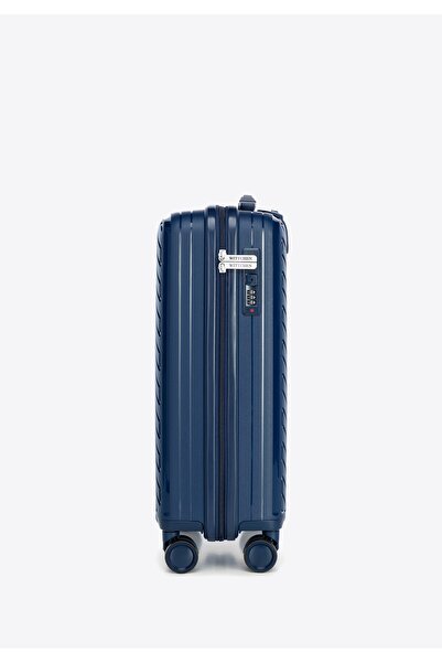 Wittchen Man Small Suitcase made of polypropylene with embossed stripes navy blue