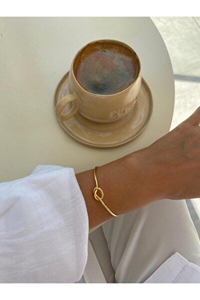 YSX Gold Color Adjustable Handcuff Bracelet with Knot Figure
