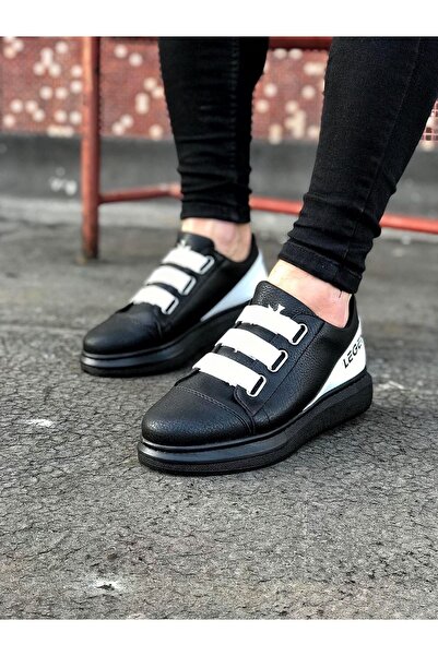 Wagoon WG029 3 Stripes Legend Charcoal White Thick Sole Casual Men's Shoes