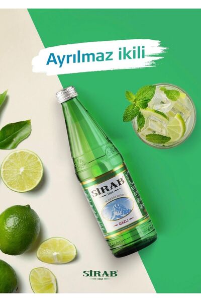 SİRAB Doğal Zengin Mineralli Maden Suyu Qazlı 200 ml 24 Adet