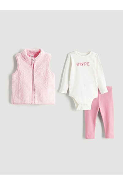 LC Waikiki LCW baby Baskılı Kız Bebek 3'lü Takım