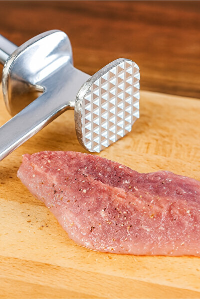Orvila Double Sided Steel Meat Tenderizer - Meat Mallet - Meat Tenderizing Tool