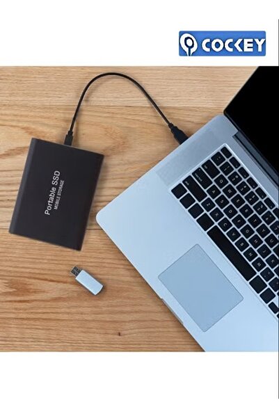 COCKEY قرص صلب خارجي محمول بسعة 2 تيرابايت، قرص صلب خارجي احتياطي للكمبيوتر (أسود)