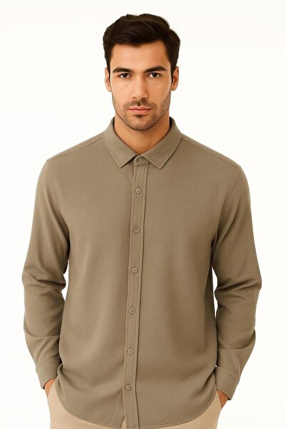 FBI Long Sleeve Buttoned Classic Collar Stylish and Comfortable Men's Shirt 9...