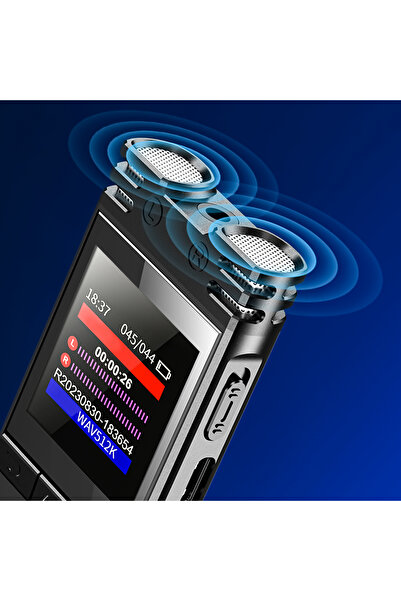 zola Professional voice activated voice recorder, 1536 Kbps, microSD 32GB, WAV, headphones, cable, black