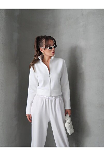 Rouge basıc Scuba Stand-Up Collar Zippered Jacket