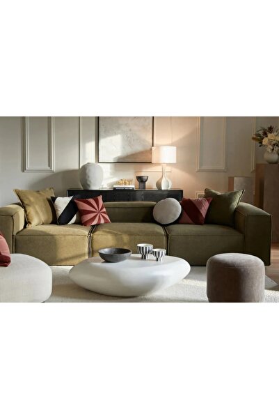 Vivense LENA ÜÇLÜ KETEN KOLTUK, YEŞİL