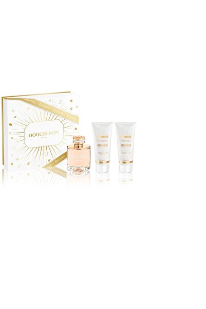 Boucheron perfume كواتر مجموعة هدايا (أو دو برفيوم 100 مل + لوشن للجسم 100 مل + جل استحمام 100 مل)