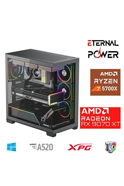 ETERNAL POWER RYZEN 7 5700X 32G DDR4 1TB M.2 RX9070XT A520 T750W