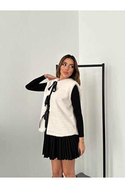 Lady Pixie Bowknot Plush Vest